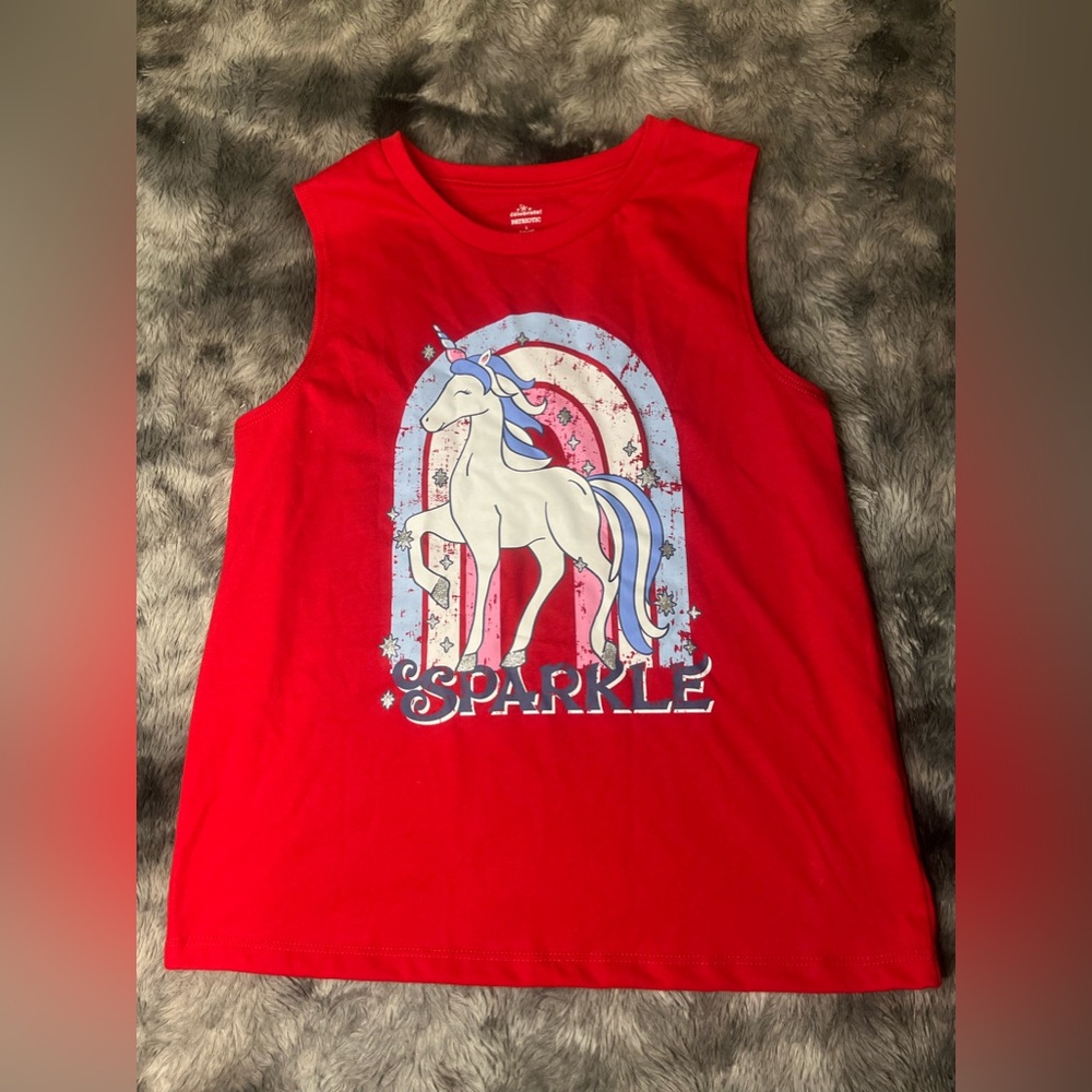 Girls unicorn sparkle tank ~ size (girls) L (10/12)